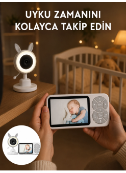 Lcd Ekranlı Bebek İzleme Kamerası Ninnili Gece Görüşlü Güvenlik Sistemi Yeni Nesil