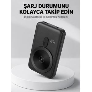Lcd Ekranlı Kablosuz Powerbank Type C Ve Usb Çıkışlı Yeni Nesil