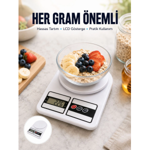 Lcd Ekranlı Yüksek Hassasiyetli Dijital Mutfak Terazisi Yeni Nesil