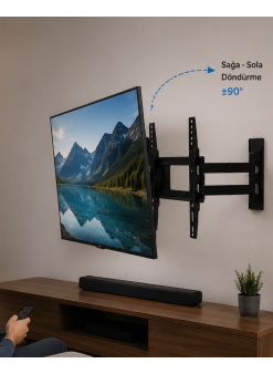 Lcd Led Tv Duvar Aparatı Çift Kollu Hareketli Askı Sistemi