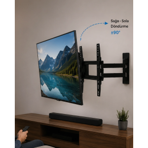 Lcd Led Tv Duvar Atı Çift Kollu Hareketli Askı Sistemi