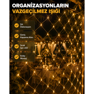 Led Ağ Işık Dekoratif File Aydınlatma Balkon Oda Ve Bahçe Süsleme Yeni Nesil