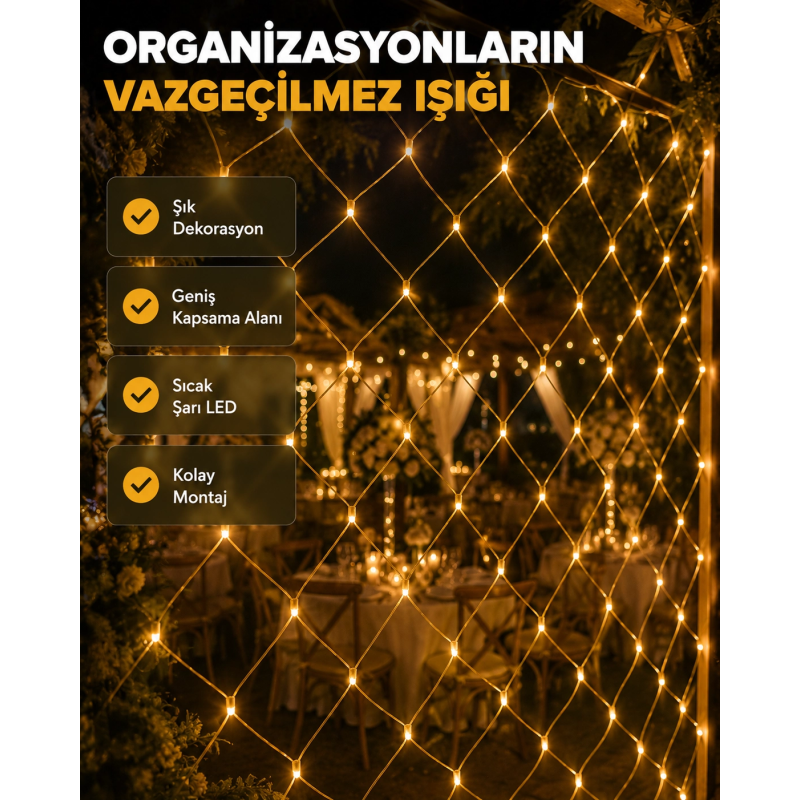 Led Ağ Işık Dekoratif File Aydınlatma Balkon Oda Ve Bahçe Süsleme Yeni Nesil Led Ağ Işık Dekoratif File Aydınlatma Balkon Oda Ve Bahçe Süsleme Yeni Nesil