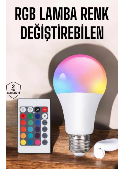Led Ampul Enerji Dostu Rgb Işıklı 100w Led Işık
