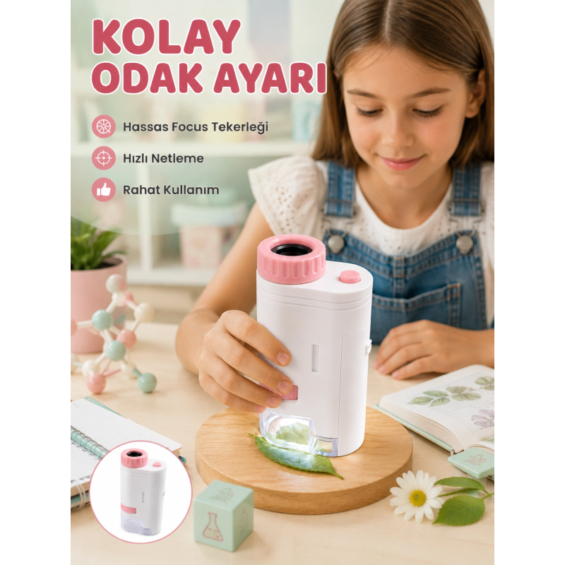 Led Aydınlatmalı Taşınabilir Mikroskop 80x-200x Ayarlanabilir Büyütme Özellikli Led Aydınlatmalı Taşınabilir Mikroskop 80x-200x Ayarlanabilir Büyütme Özellikli
