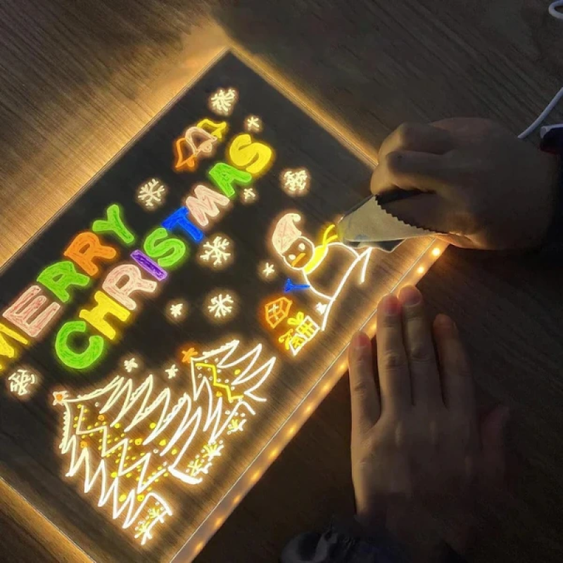 Led Aydınlatmalı Yazı Ve Çizim Tahtası - Büyük Boy 30x20 Cm Led Aydınlatmalı Yazı Ve Çizim Tahtası - Büyük Boy 30x20 Cm