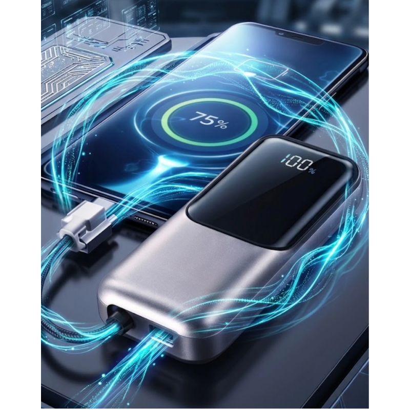 Led Ekranlı Süper Fast Charge Özellikli Mini Powerbank Led Ekranlı Süper Fast Charge Özellikli Mini Powerbank