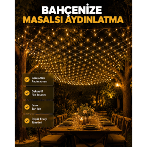 Led File Işık Dekoratif Ağ Led Aydınlatma İç Mekan Balkon Bahçe Süsü Yeni Nesil