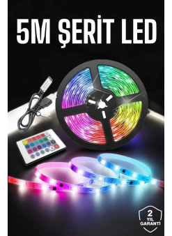 Led Işık 5 Metre Şerit Led Rgb Işıklı