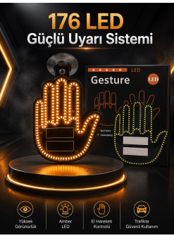 Led Işık El İşareti Araç Camı İçin Uzaktan Kumandalı