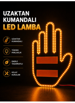 Led Işık El İşareti Araç Camı İçin Uzaktan Kumandalı