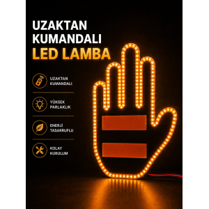 Led Işık El İşareti Araç Camı İçin Uzaktan Kumandalı