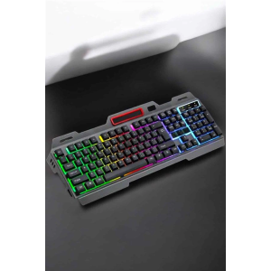 Led Işıklı  Klavye Usb Girişli Rgb Işıklı Q Klavye Mouse Hediyeli