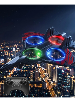 Led Işıklı Uzaktan Kumandalı Drone Fighter Jet Tasarımlı 360 Derece Dönebilen Oyuncak Uçak