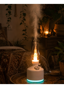 Led Işıklı Vintage Hava Nemlendirici Aromaterapi Difüzörü Usb Şarjlı