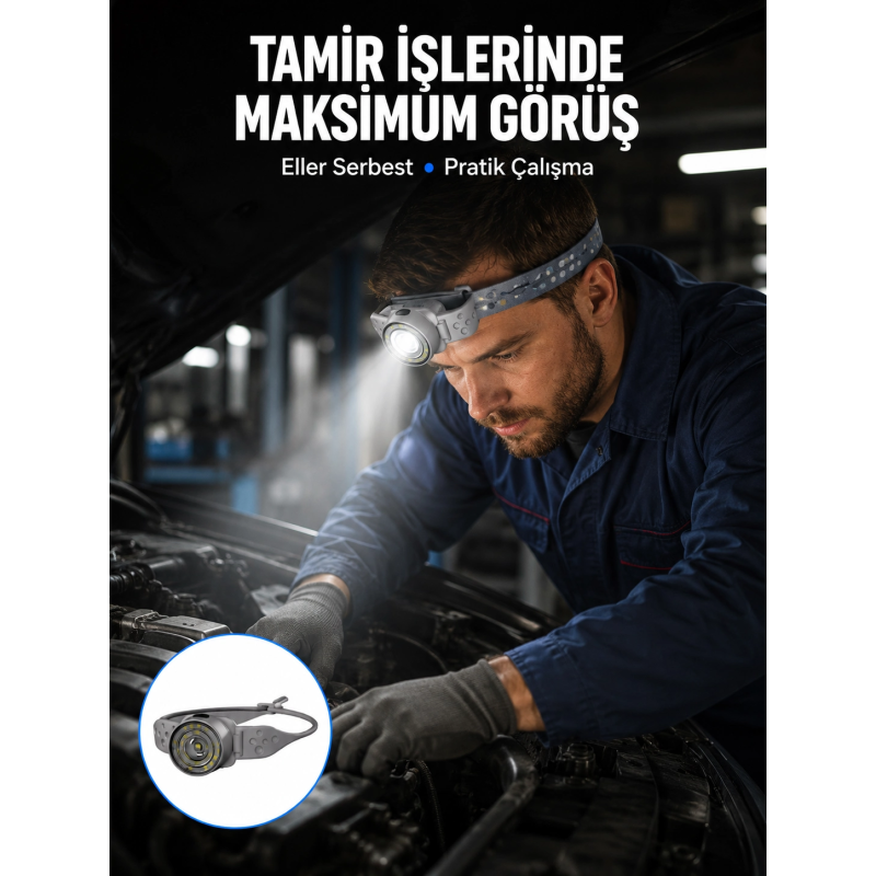Led Kafa Feneri Eller Serbest Kullanım İçin Güçlü Işık Kaynağı Led Kafa Feneri Eller Serbest Kullanım İçin Güçlü Işık Kaynağı