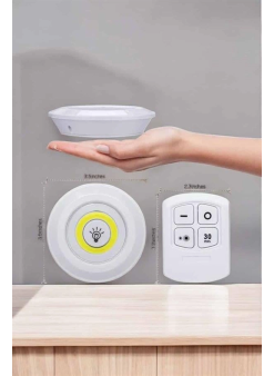 Led Lamba 3'lü Uzaktan Kumandalı Yapışkanlı Beyaz Işık