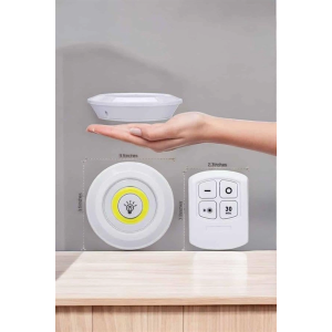 Led Lamba 3'lü Uzaktan Kumandalı Yapışkanlı Beyaz Işık