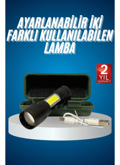 Led Lamba El Feneri Küçük Taşınabilir Usb Şarjlı Acil Durum Lambası