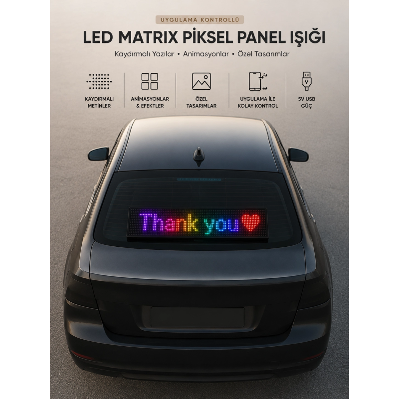 Led Matrix Piksel Panel Işığı Usb Uygulama Kontrollü Kaydırmalı Yazı Ekranı Led Matrix Piksel Panel Işığı Usb Uygulama Kontrollü Kaydırmalı Yazı Ekranı