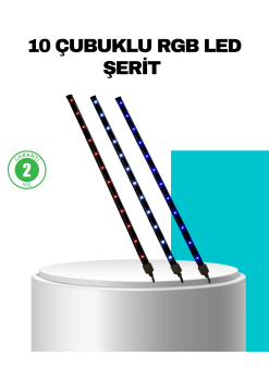 Led Meteor Yağmur Işığı 10 Adet Çubuk Kayan Yıldız Efektli