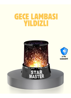 Led Renk Değiştiren Yıldız Projektör Galaxy Efektli Gece Lambası