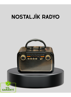 Led’li Nostaljik Bluetooth Hoparlör – Vintage Tasarım, Ahşap Doku