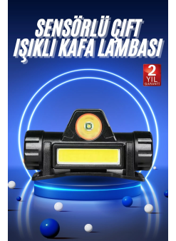 Ledli Şarjlı Kafa Lambası Led Şarjlı Su Geçirmez Kafa Feneri
