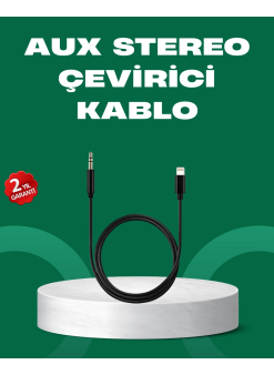 Lightning To 3.5mm Aux Ses Dönüştürücü Kablo 1 Metre Stereo Uyumlu