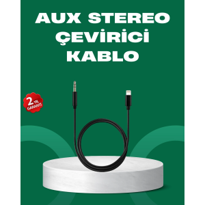 Lightning To 3.5mm Aux Ses Dönüştürücü Kablo 1 Metre Stereo Uyumlu