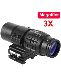 Magnifier 3x Yakınlaştırmalı Dürbün - 22mm Ray Uyumlu, Katlanır Yaylı Ayaklı