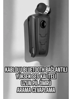 Makaralı Bluetooth Kulaklık Kulak İçi Android İos Uyumlu Titreşimli
