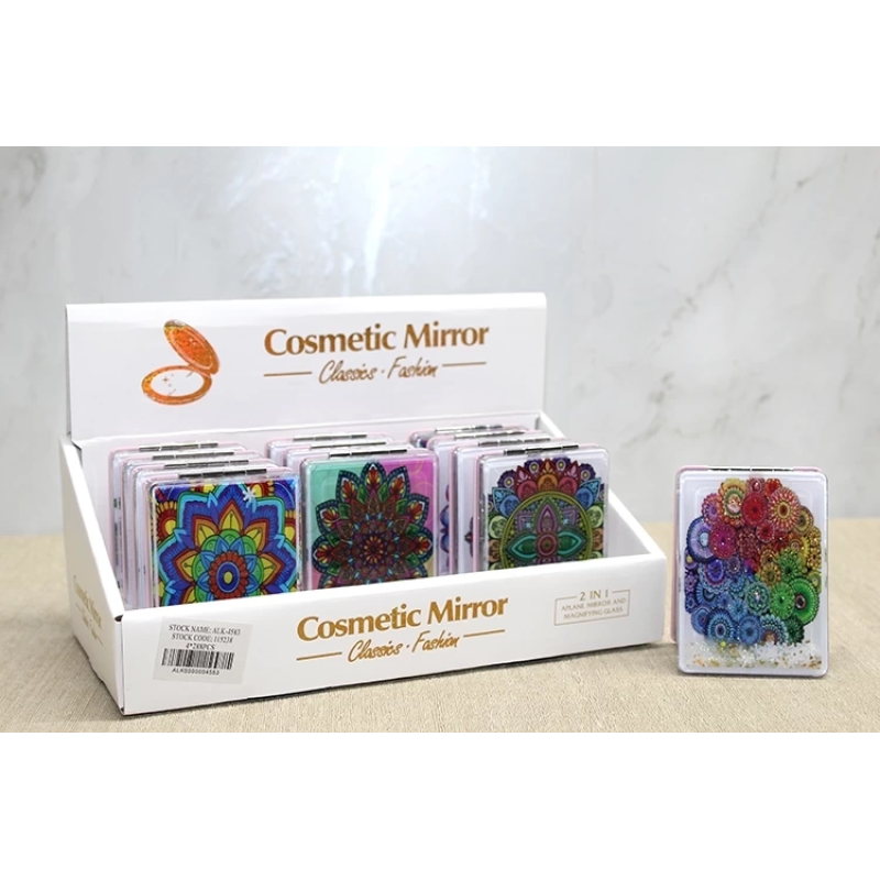 Mandala Desenli Hareketli Sulu El Aynası Alk4583 Mandala Desenli Hareketli Sulu El Aynası Alk4583