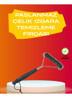 Mangal Izgara Temizleme Fırçası Pas Tutmaz Çelik Telli