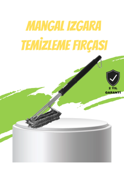 Mangal Izgara Temizleme Fırçası Paslanmaz Çelik Telli Uzun Saplı