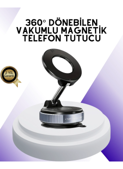 Manyetik Araç Telefon Tutucu 360 Derece Dönebilen Vakumlu Stand