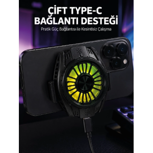 Manyetik Bağlantılı Çift Type-c Girişli Telefon Soğutucu