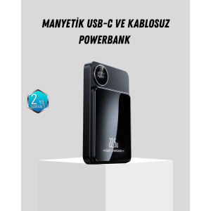Manyetik Güç Bankası 15w Kablosuz 20w Pd Hızlı Şarj