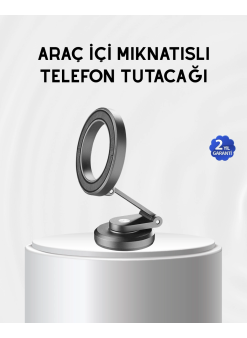 Manyetik Katlanabilir Araç Telefon Tutucu – Magsafe Uyumlu, 360° Ayarlanabilir, Güçlü Mıknatıs