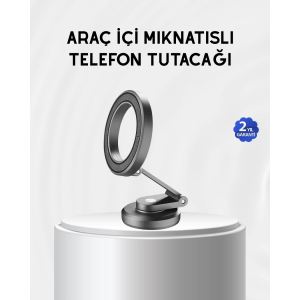 Manyetik Katlanabilir Araç Telefon Tutucu – Magsafe Uyumlu, 360° Ayarlanabilir, Güçlü Mıknatıs