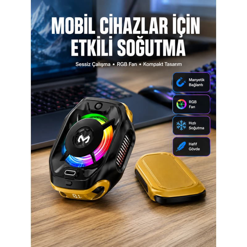 Manyetik Montajlı Dijital Ekranlı Telefon Soğutucu Yeni Nesil Manyetik Montajlı Dijital Ekranlı Telefon Soğutucu Yeni Nesil