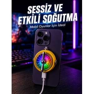 Manyetik Telefon Soğutucu Rgb Fanlı Mobil Oyun Soğutucusu