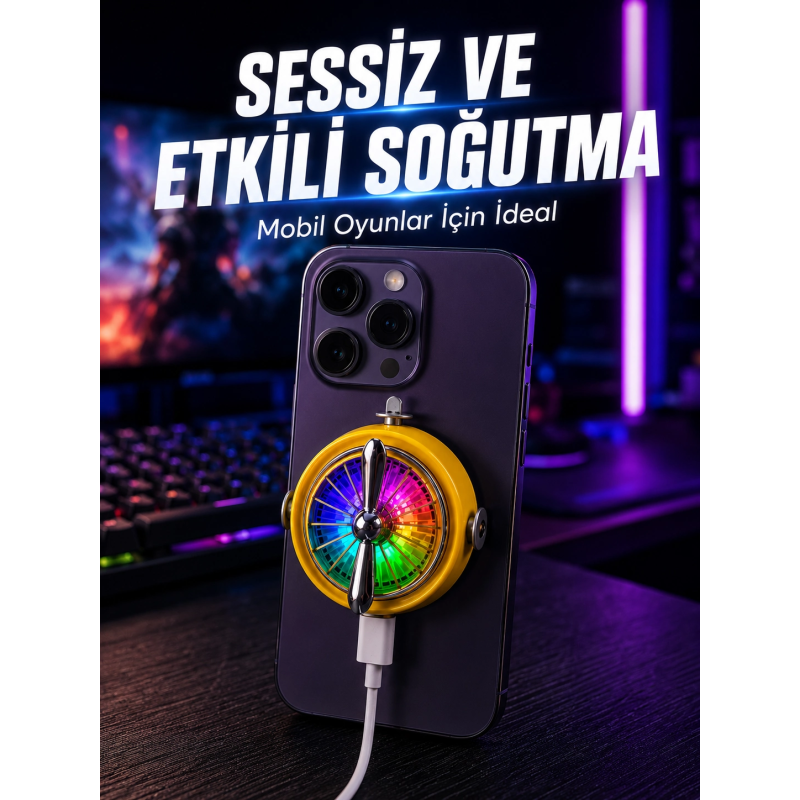 Manyetik Telefon Soğutucu Rgb Fanlı Mobil Oyun Soğutucusu Manyetik Telefon Soğutucu Rgb Fanlı Mobil Oyun Soğutucusu