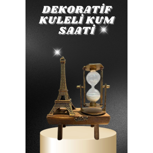Masa Biblosu Dekoratif Süs Kum Saati Eyfel Kulesi Hediyelik Kum Saati