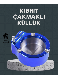 Masa Üstü Çakmaklı Küllük Paslanmaz Metal Gövde