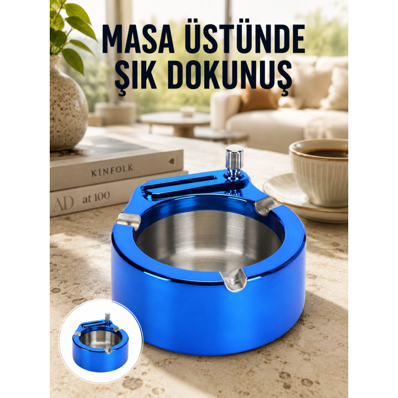 Masa Üstü Çakmaklı Küllük Paslanmaz Metal Gövde Yeni Nesil Masa Üstü Çakmaklı Küllük Paslanmaz Metal Gövde Yeni Nesil