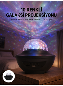Masa Ve Gece Lambası Renkli Projektör Işıklı Disko Topu Bluetooth Hoparlör