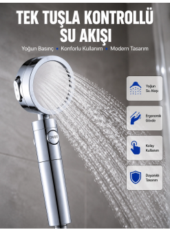 Masaj Ve Yağmur Modlu Su Tasarruflu Duş Başlığı