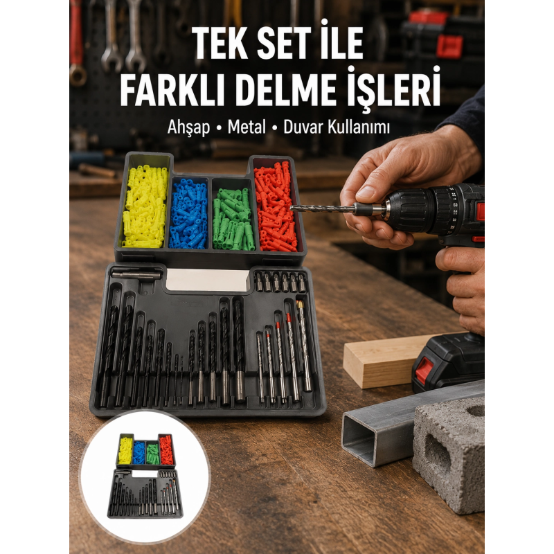 Matkap Ucu Seti Organizerli Çok Amaçlı Delme Uçları Yeni Nesil Matkap Ucu Seti Organizerli Çok Amaçlı Delme Uçları Yeni Nesil