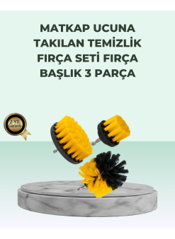 Matkap Uyumlu Temizlik Fırçası Seti 3’lü Çok Amaçlı
